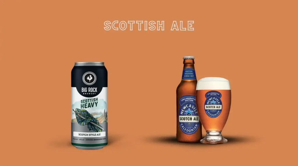 Scottish Ale in a glass and bottle – a malt-forward ale with caramel and toffee notes.