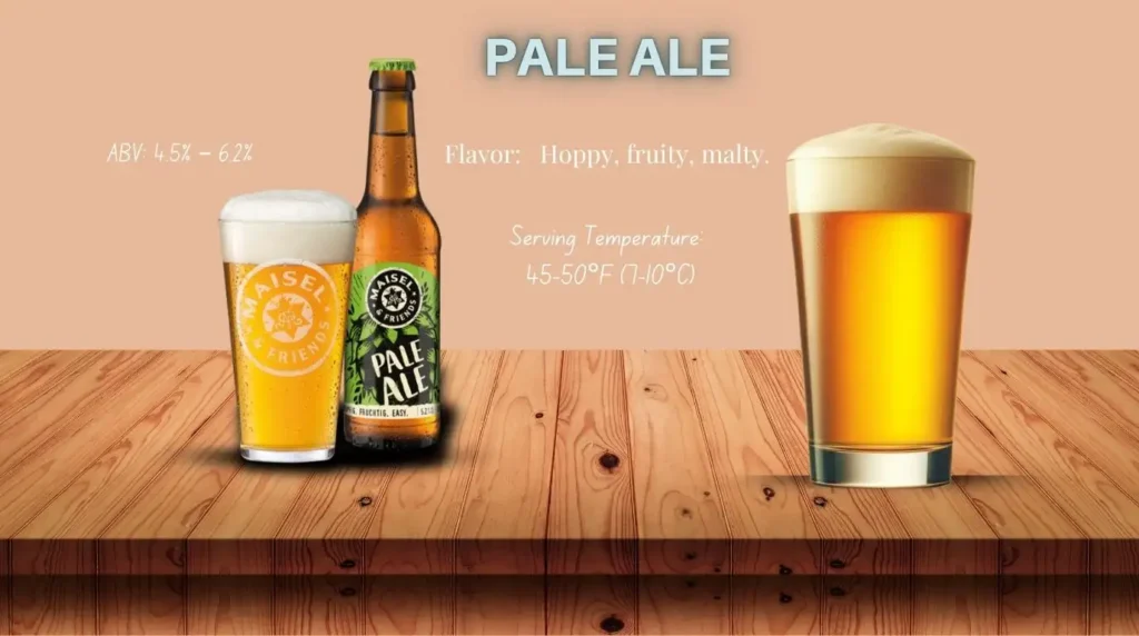 Pale Ale beer in a glass and bottle – a balanced beer with a mild hop aroma