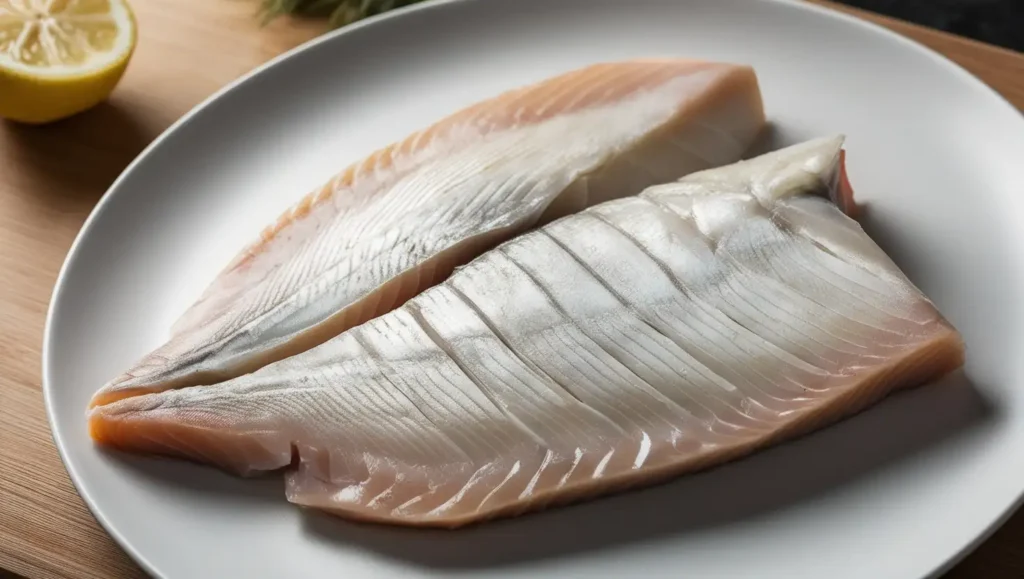 Thick tronçon cut from a flatfish, featuring the central bone for enhanced flavor and texture.