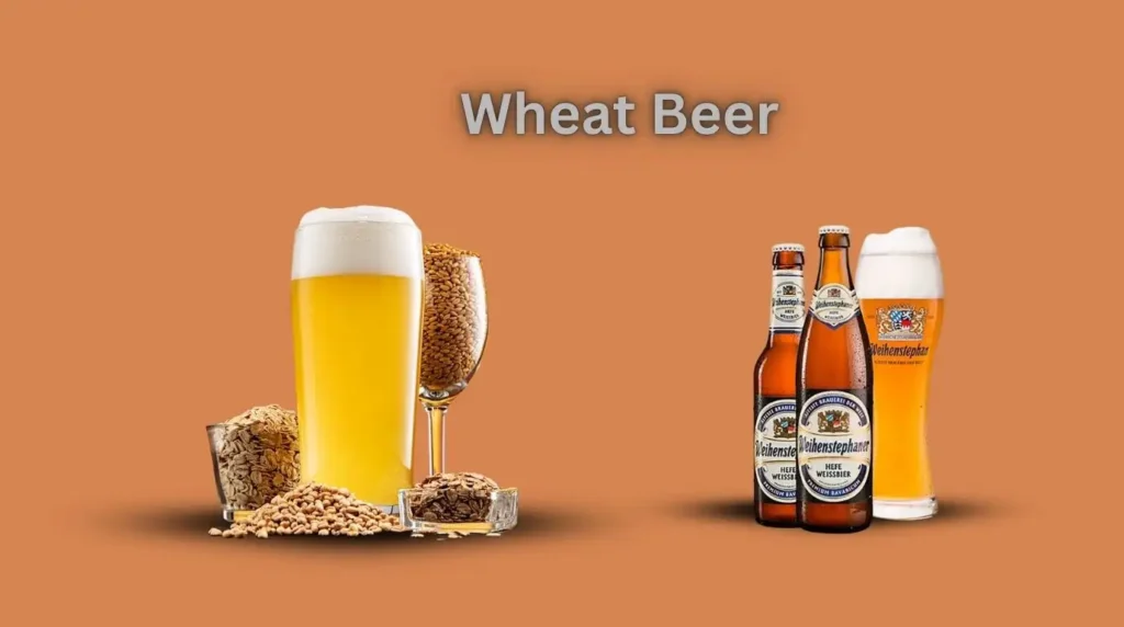 Wheat Beer in a glass and bottle – a light, refreshing beer with citrus and spice flavors.