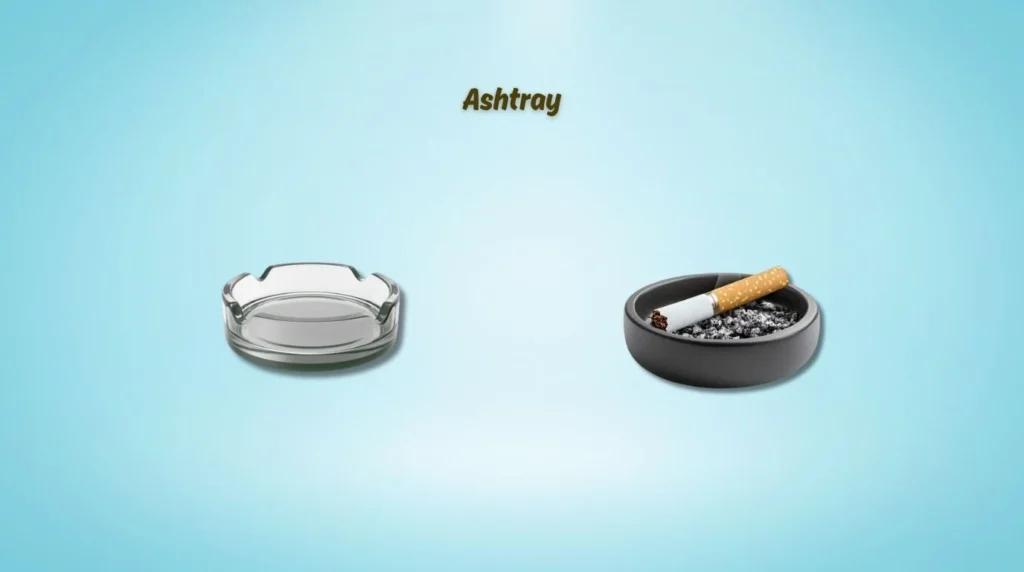 A ceramic ashtray for collecting cigar and cigarette ash
