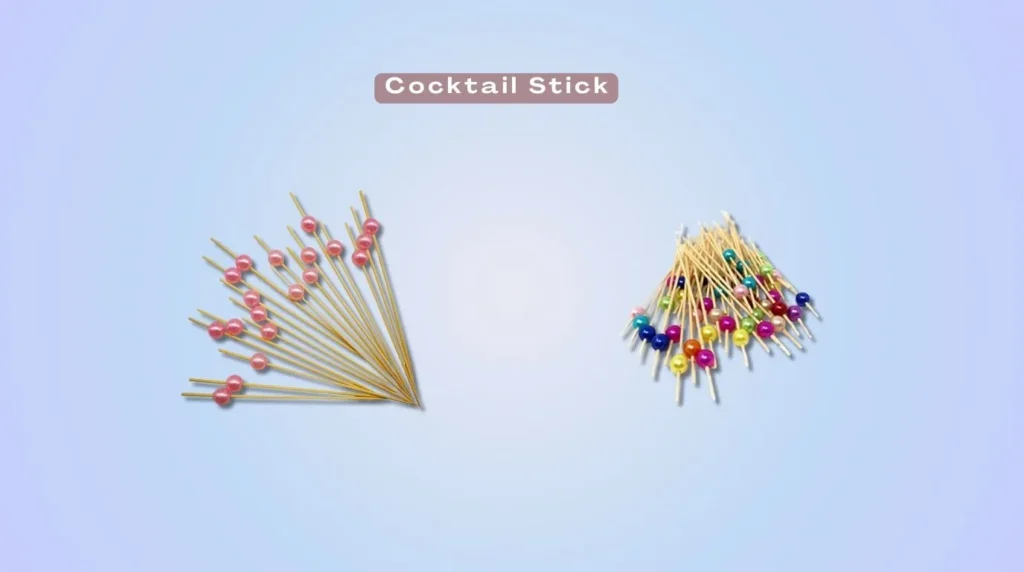 cocktail stick used for garnishing drinks with fruits and olives