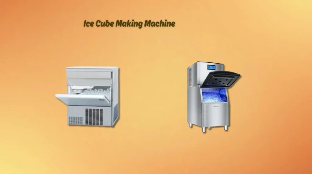 An ice cube making machine producing clear ice cubes