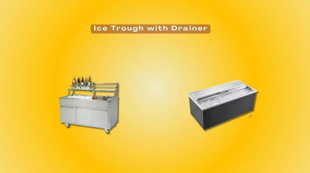 built-in ice trough with a drainer for storing and serving ice